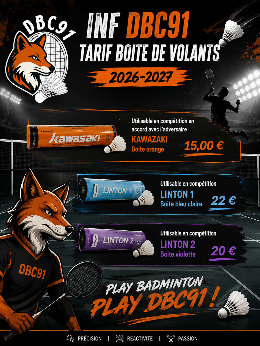 TARIF des Volants Club