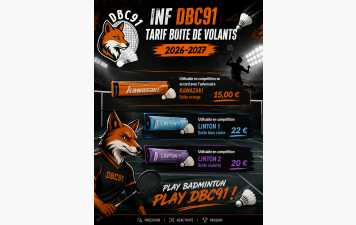 TARIF des Volants Club